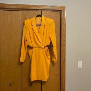 Blazer dress with side cut outs